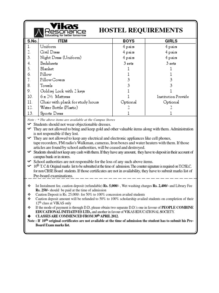 hostel-requirements-pdf-business