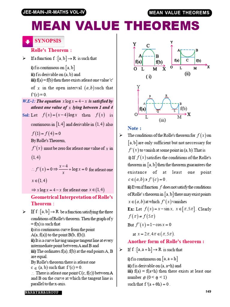 Mean Value Theorems Explained | PDF | Mathematical Relations ...