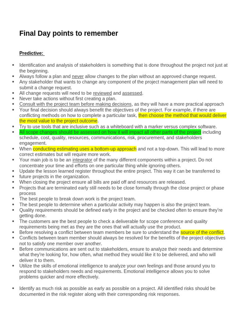 Final Day Project Management Tips | PDF | Scrum (Software Development ...