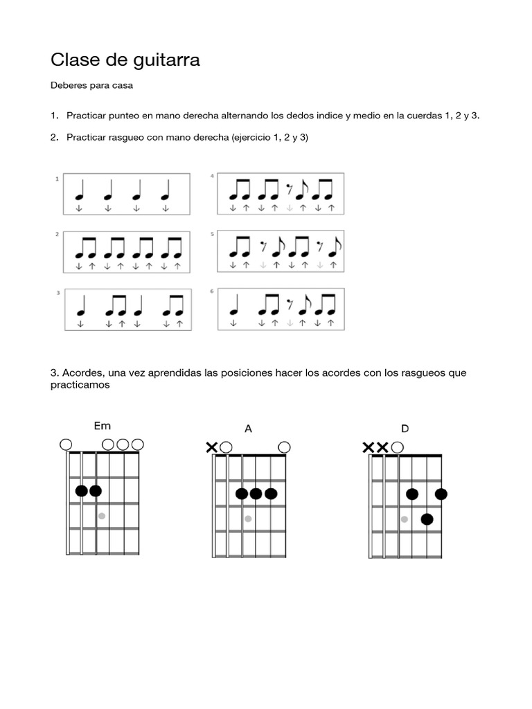 Ejercicios de guitarra para principiantes | PDF