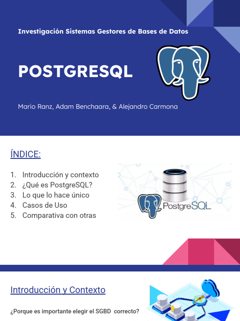 PostgreSQL: Ventajas y Usos Clave | PDF