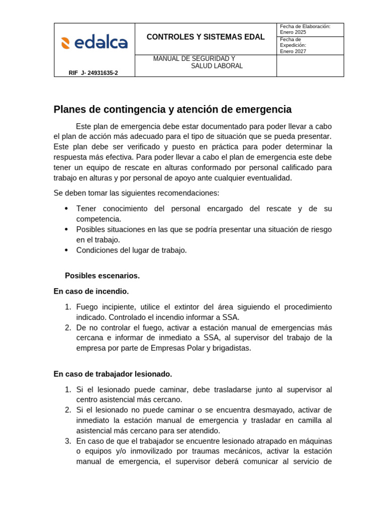 Manual de Seguridad Laboral 2025 | PDF | Seguridad y salud ocupacional ...