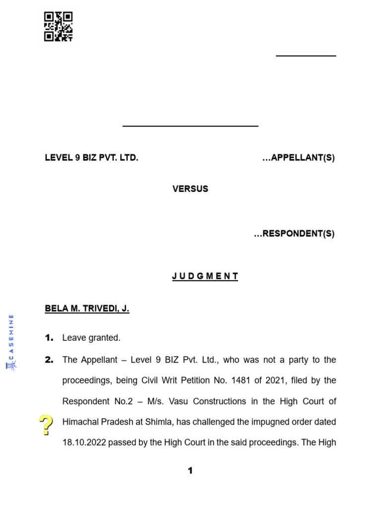 Supreme Court Ruling on HIMUDA Tender Dispute | PDF | Appeal | Justice