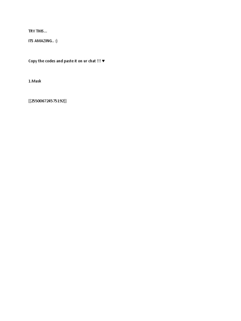 Character Codes for Chat Use | PDF | Computers