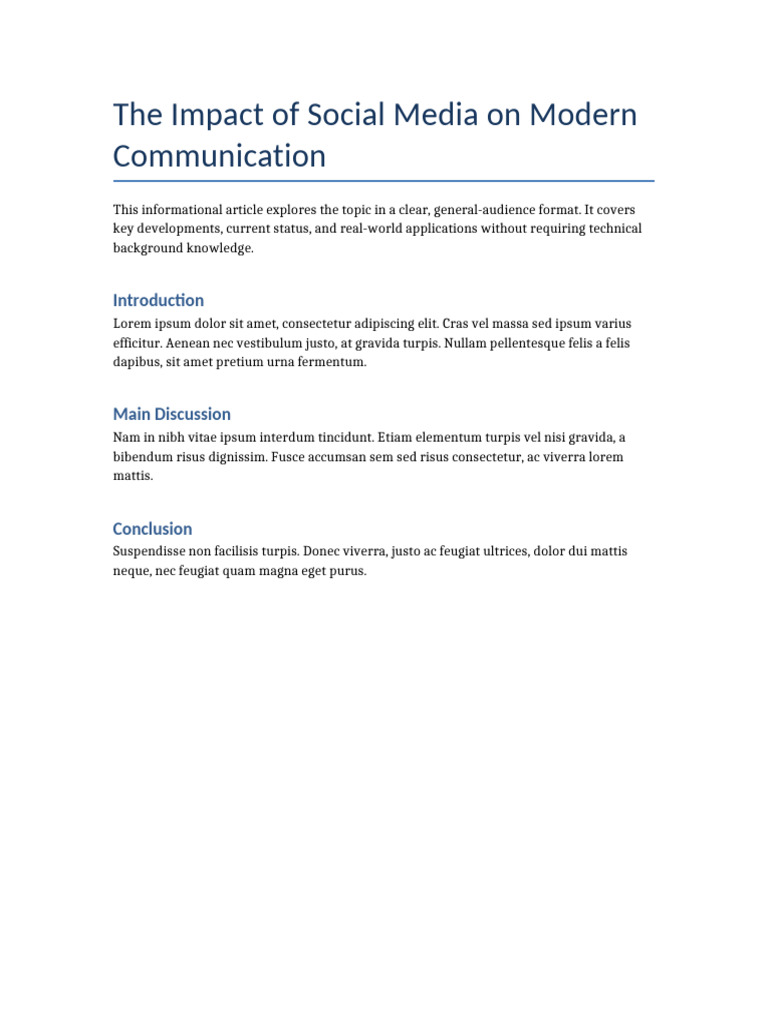 The Impact of Social Media On Modern Communication | PDF