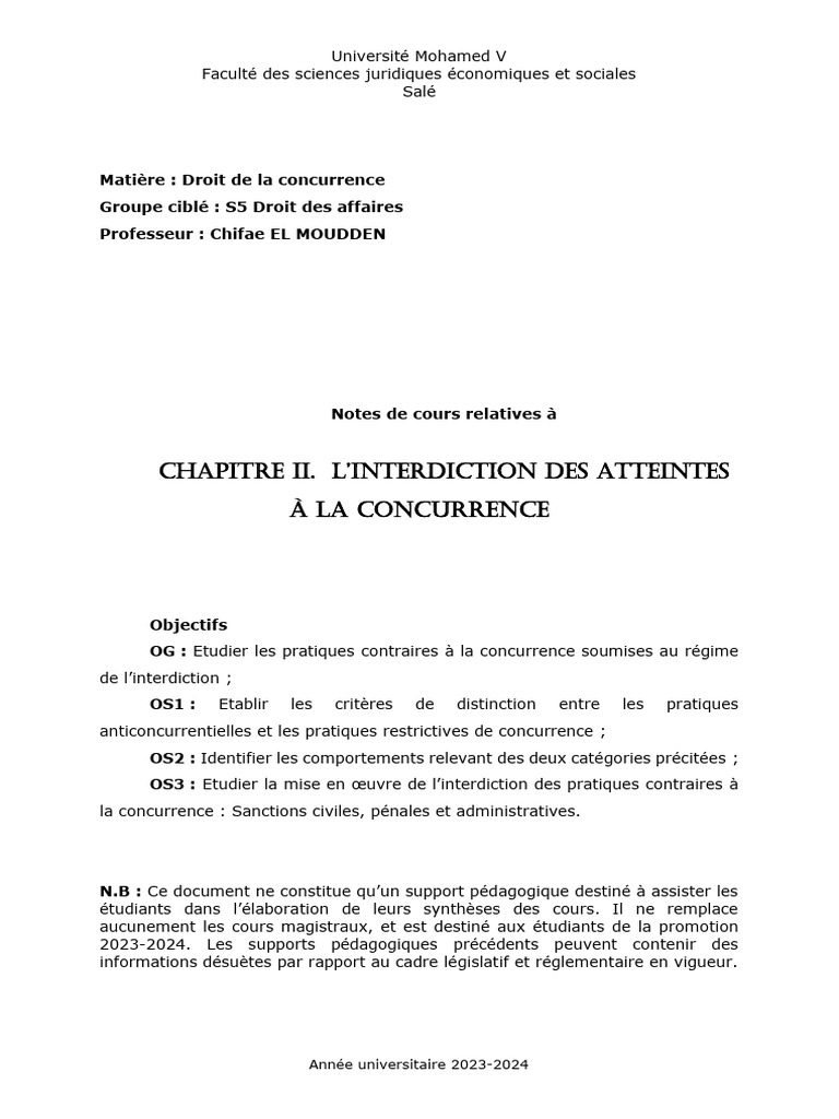 Interdiction des atteintes à la concurrence | PDF | Règles de ...