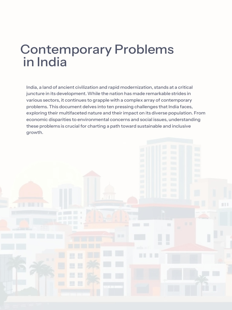 India's Contemporary Challenges Explained | PDF | Economic Inequality ...