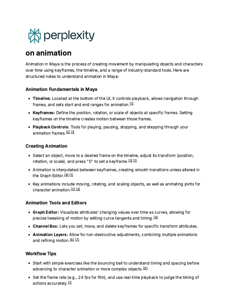 Animation Techniques in Maya Explained | PDF | Animation