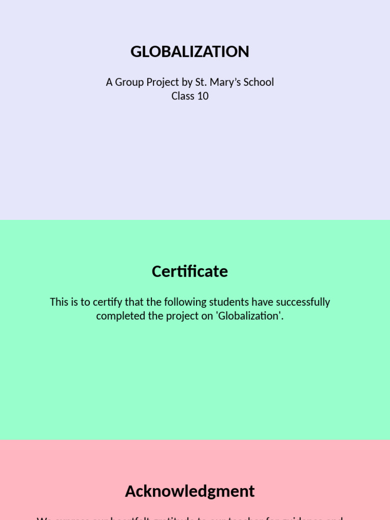 Understanding Globalization: A Student Project | PDF | Globalization ...