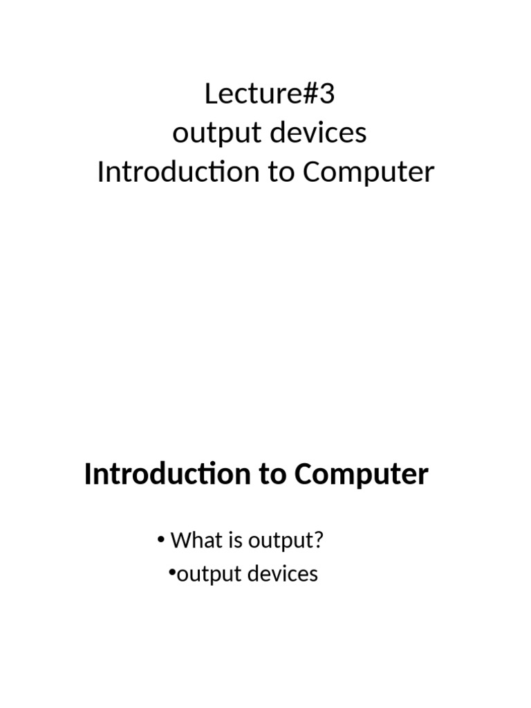 Overview of Computer Output Devices | PDF | Printer (Computing ...