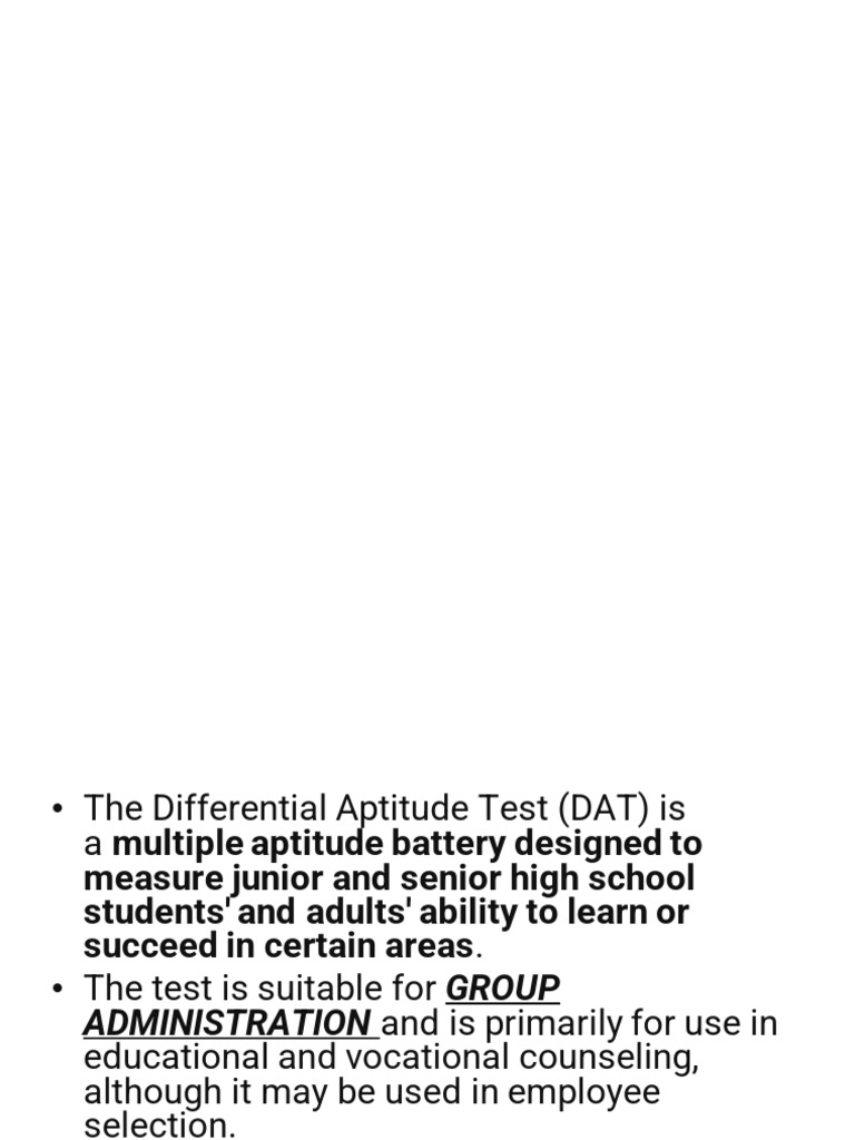 Differential Aptitude Test DAT 02112020 044109pm 25052023 090734am ...