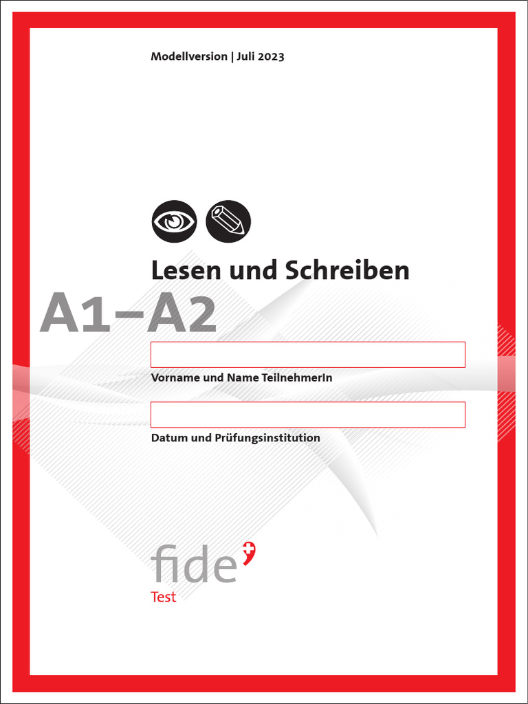 Ausgefüllt - Lesen Schreiben - A1 - A2 | PDF