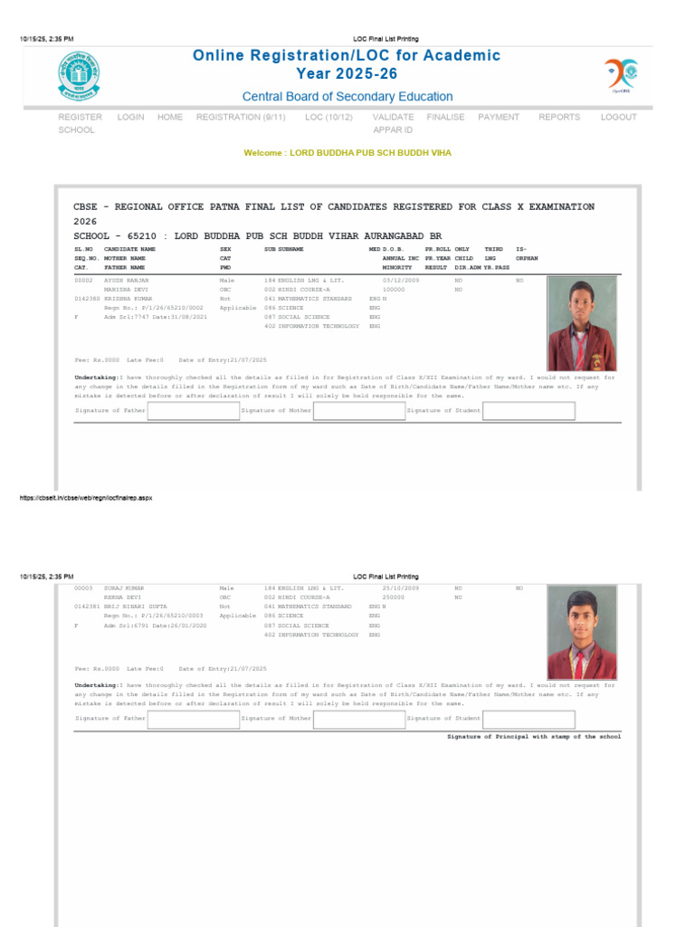 LOC Final List Printing X. Boys | PDF | Educational Assessment And ...