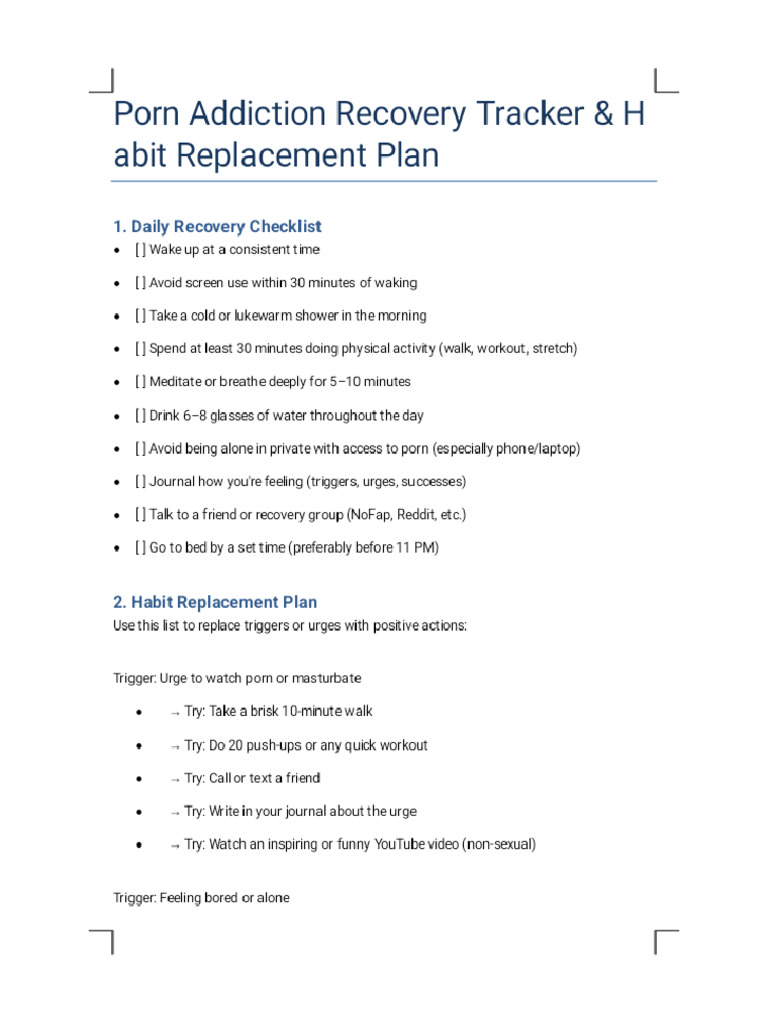 Porn Recovery Tracker and Habit Plan Phoenix | PDF