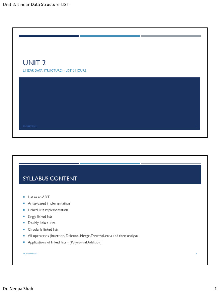 Linear Data Structures: Lists Overview | PDF | Queue (Abstract Data ...