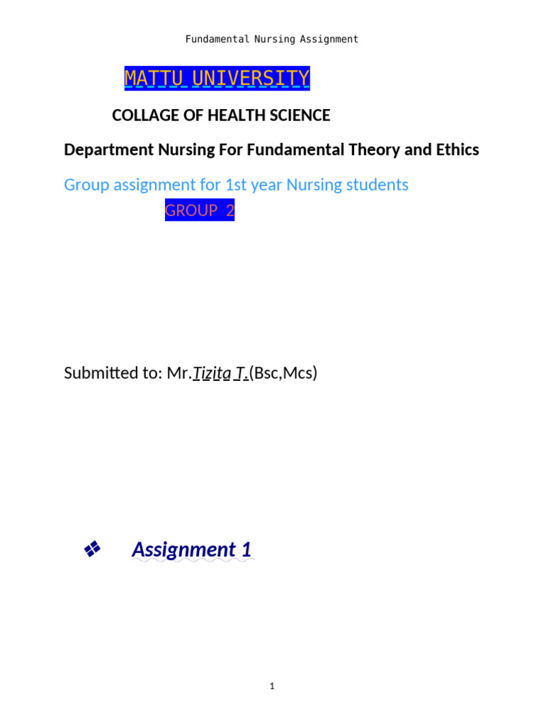 Assignment of Fundamental For Nursing | PDF | Terminal Illness ...
