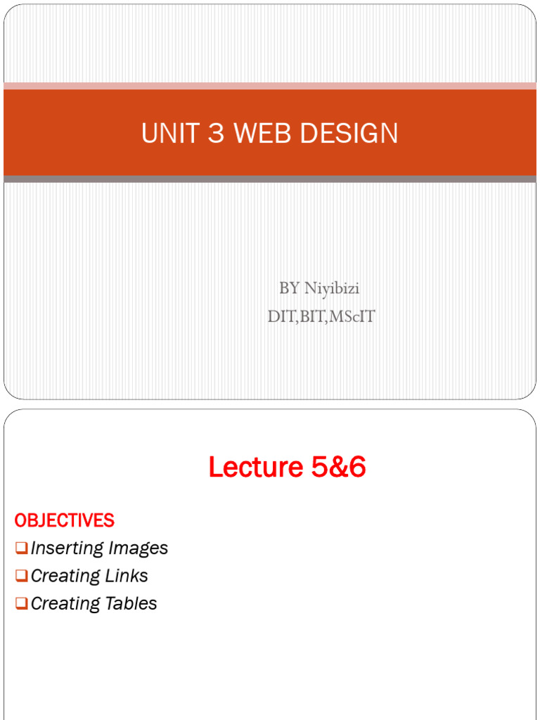 Web Design: Images, Links, Tables | PDF | Hypertext | World Wide Web