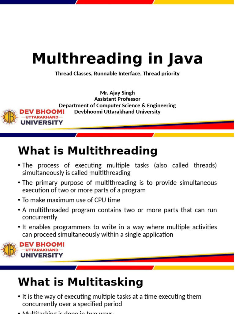 Lecture - Multhreading in Java | PDF | Thread (Computing) | Process ...