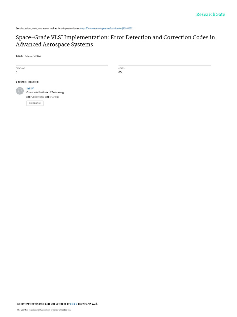 Space-Grade VLSI Error Correction Codes | PDF | Telecommunications ...