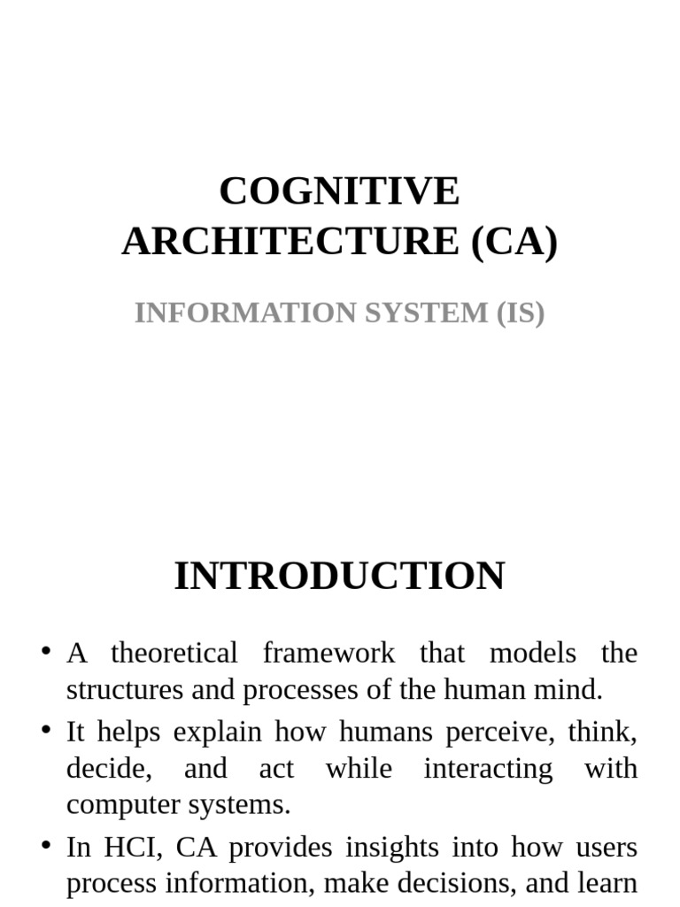 Cognitive Architecture in HCI Explained | PDF | Object Oriented ...