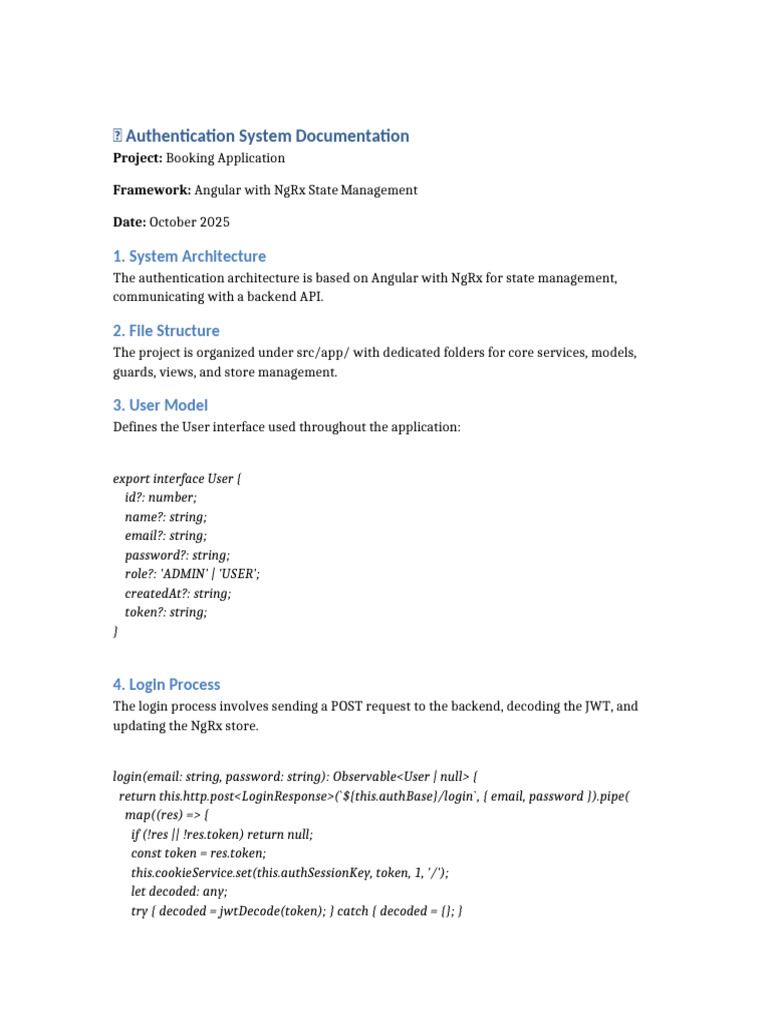 Authentication System Documentation Mouhib Dalou | PDF