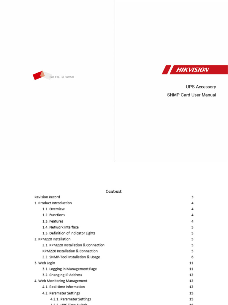 KPM220 SNMP Card User Manual | PDF | Ip Address | Computer Network