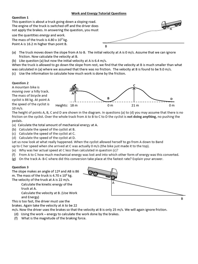 Work and Energy | PDF | Friction | Brake