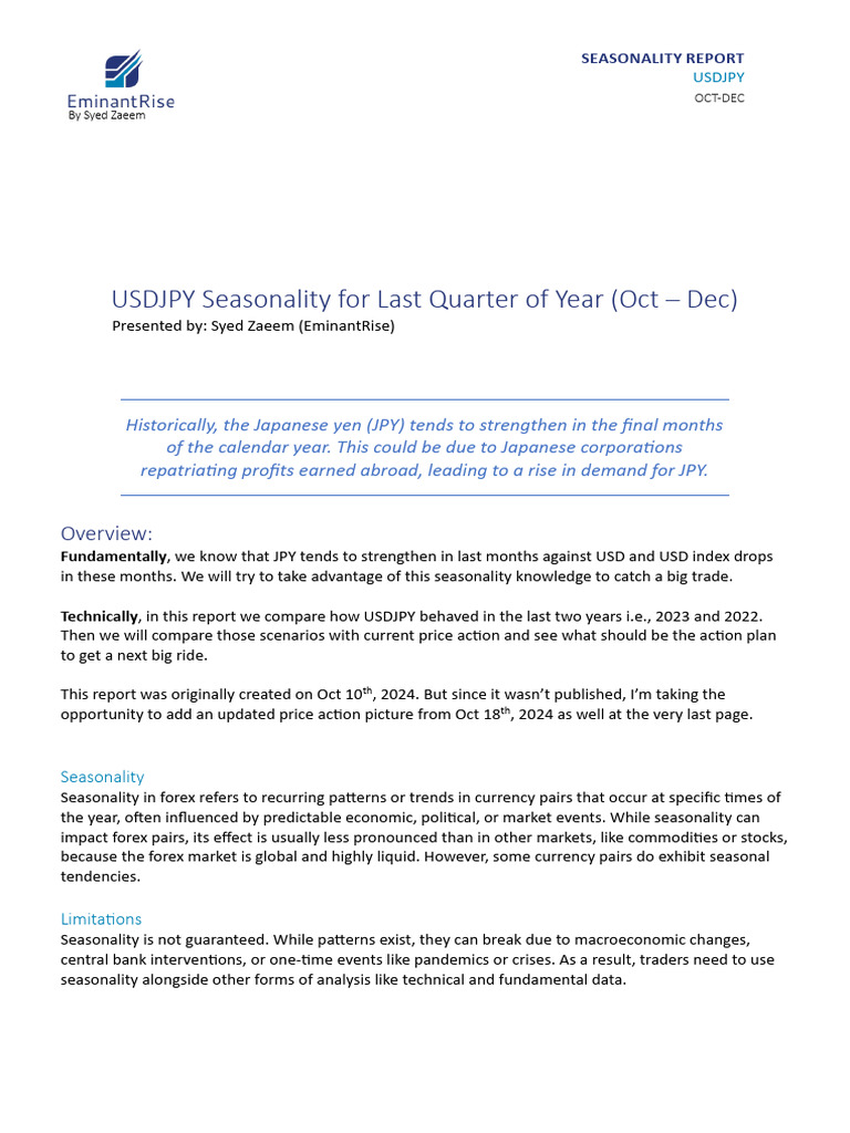 Seasonality Report USDJPY OCT-DEC by SyedZaeem | PDF | Foreign Exchange ...