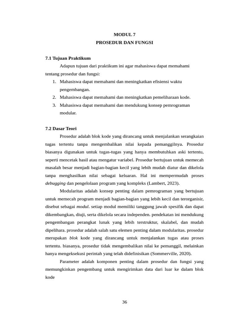 Prosedur dan Fungsi dalam Pemrograman | PDF