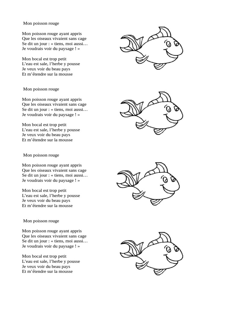 Mon poisson rouge rêve d'évasion | PDF