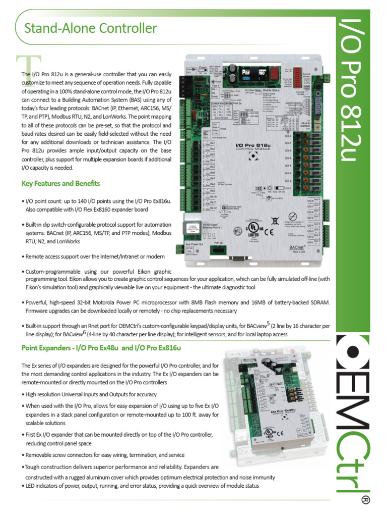 I/O Pro 812u: Versatile Control Solutions | PDF | Input/Output | Analog ...