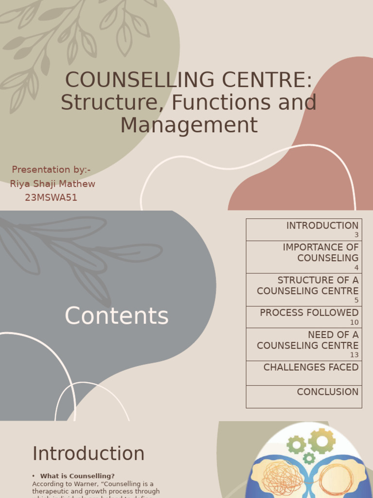 Counseling Centre Structure and Functions | PDF | Psychotherapy ...