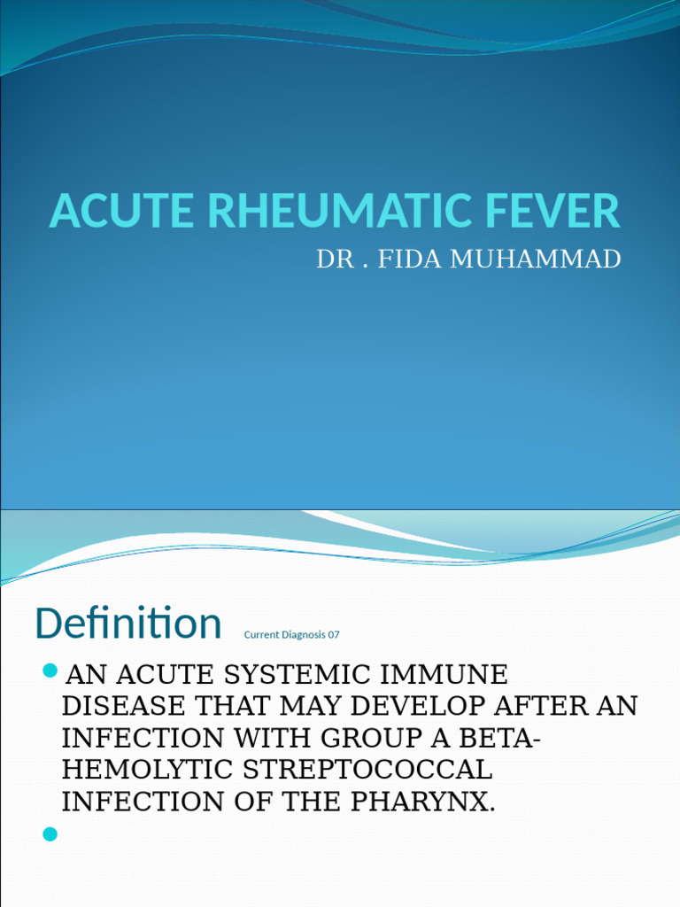 Acute Rheumatic Fever Overview | PDF | Medical Specialties | Diseases ...