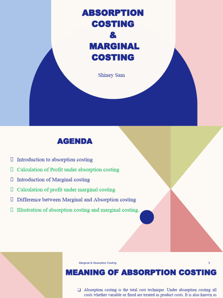 Absorption vs. Marginal Costing Explained | PDF | Cost | Production And ...