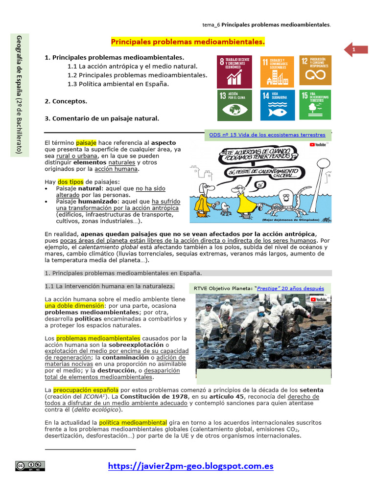 Tema - 6 Medio Ambiente | PDF | Contaminación | Entorno natural