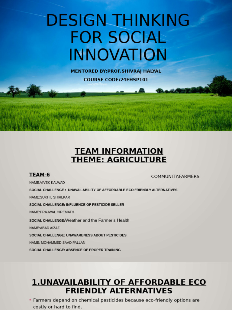Image showcasing Design Thinking For Social Innovation | PDF | Agriculture | Pesticide