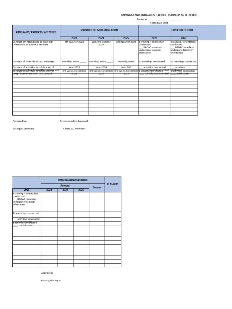 2023-2025 BADAC Action Plan | PDF | Justice | Crime & Violence