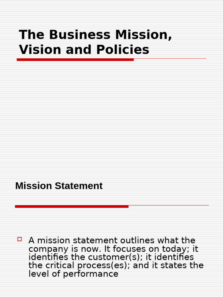 Crafting Effective Mission and Vision Statements | PDF | Policy ...