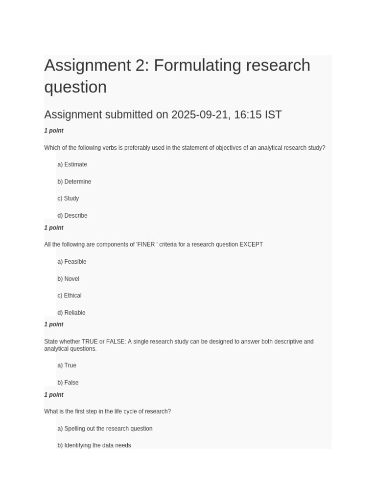 Research Question Formulation Guide | PDF | Hypothesis | Inquiry