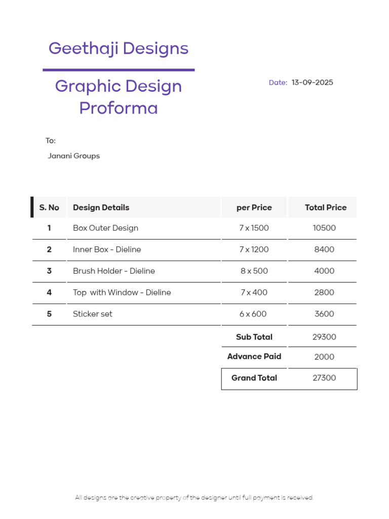 GeethajiDesigns GraphicDesign Bill | PDF