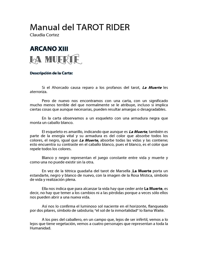 Significado del Arcano 13: La Muerte | PDF | Tarot