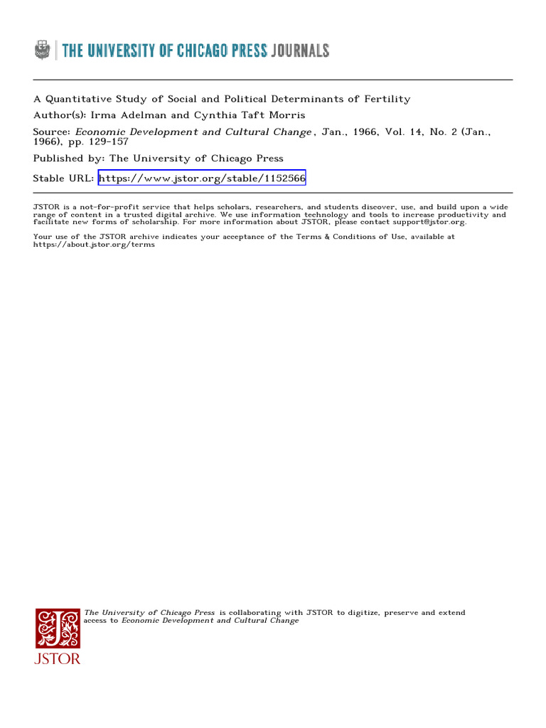 Social and Political Factors in Fertility | PDF | Factor Analysis ...