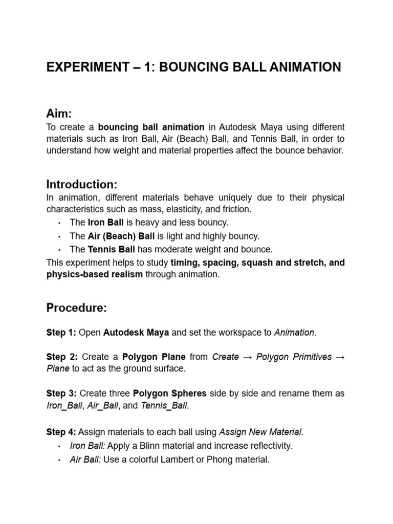 Bouncing Ball Animation in Maya | PDF | Walking | Animation