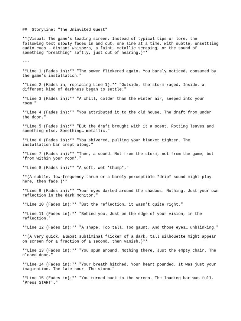 Uninvited Guest: Horror Game Loading | PDF