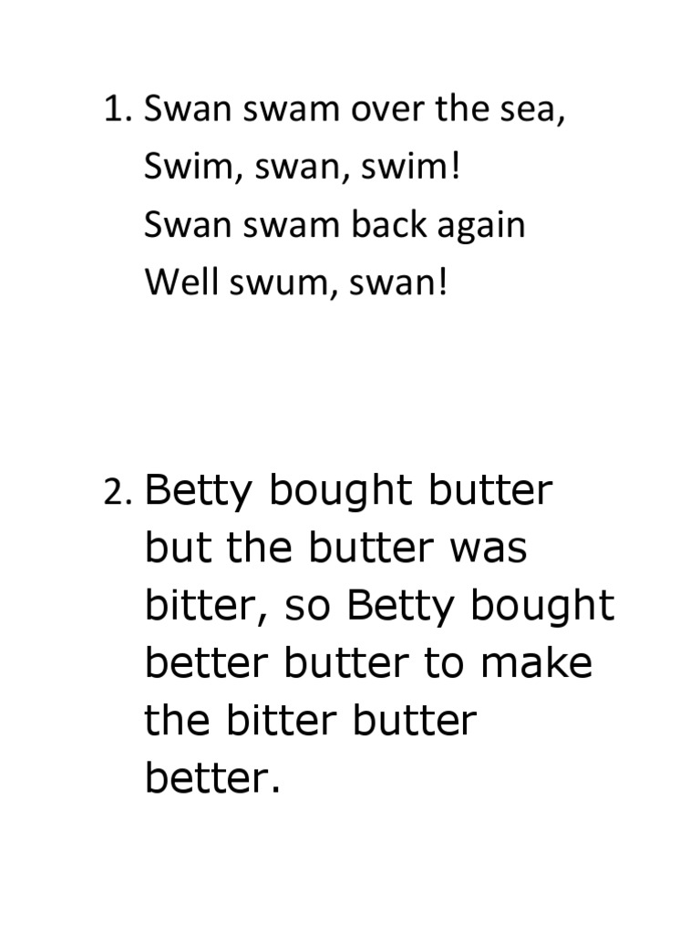 Swan Swam Over The Sea | PDF
