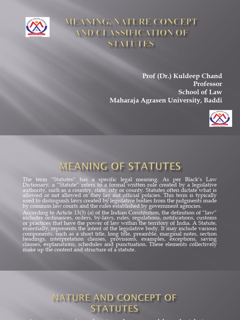 Understanding Statutes: Types and Classifications | PDF | Taxes | Statute