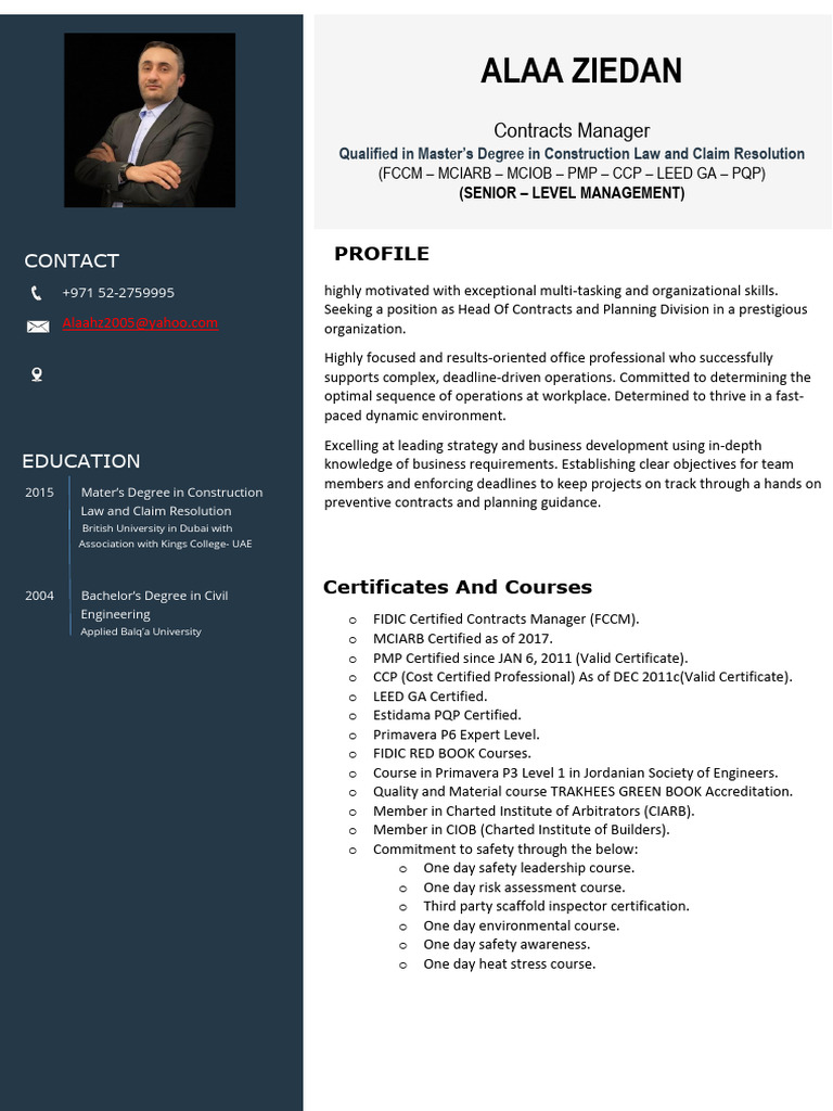 Alaa Zeidan Resume C.V Updated 2022 1 | PDF | United Arab Emirates ...