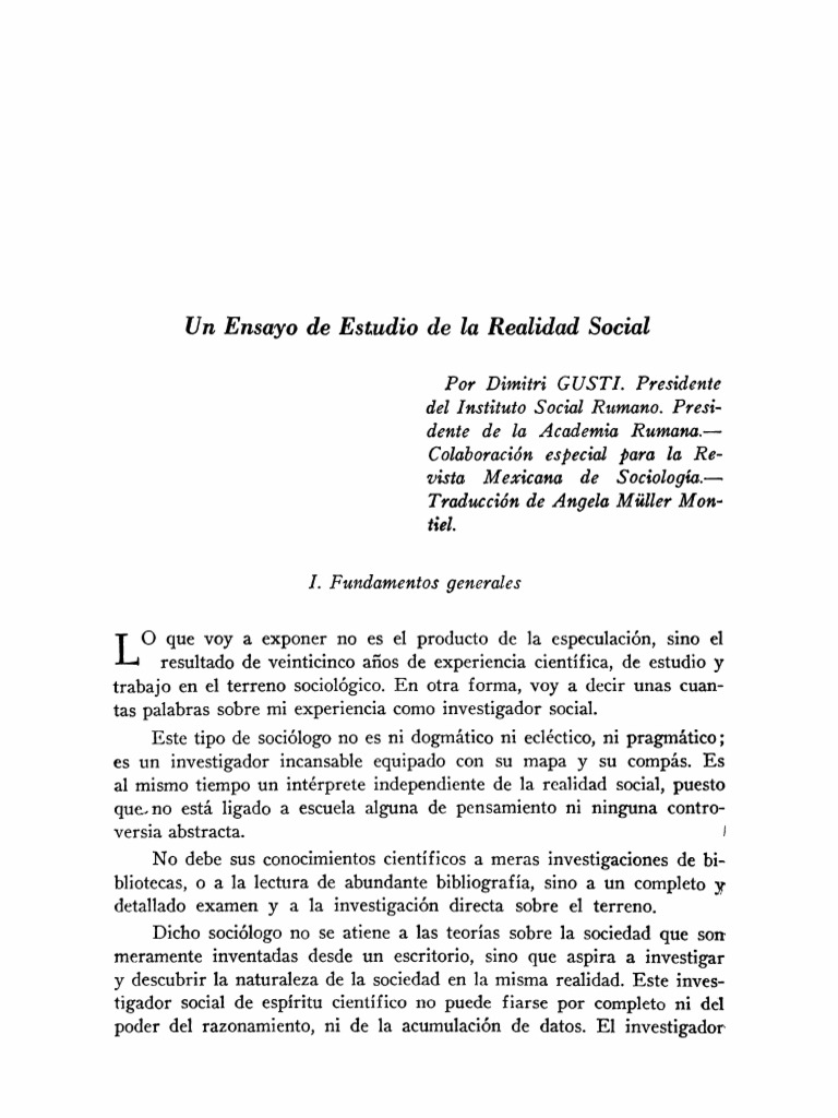 Estudio de la Realidad Social en Sociología | PDF | Método científico ...