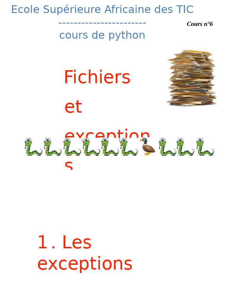 Gestion des exceptions et fichiers en Python | PDF | Répertoire ...
