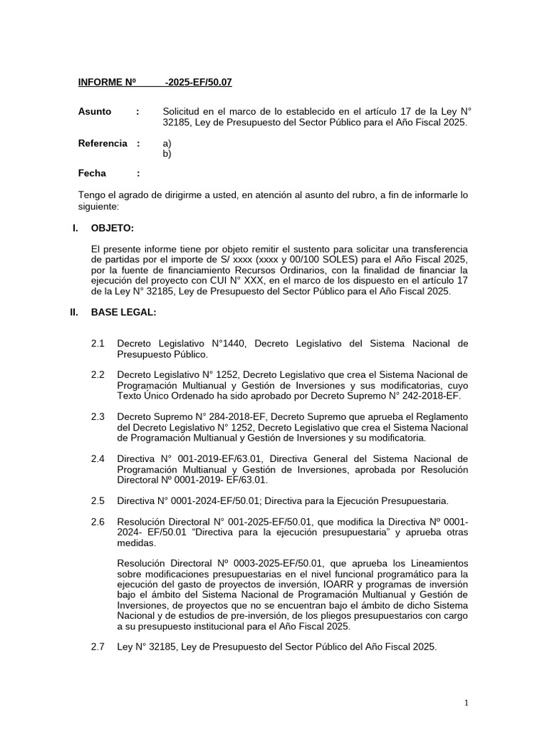 Solicitud de Transferencia Presupuestaria 2025 | PDF | Presupuesto ...
